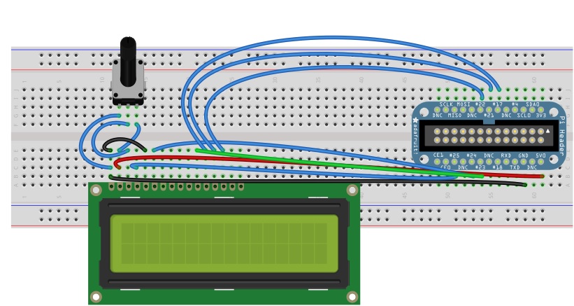 Схема соединений компонентов LCD контроллера
