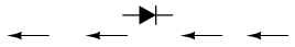 Еще одно условное обозначение полупроводникового диода: стрелки показывают направление движения потока электронов