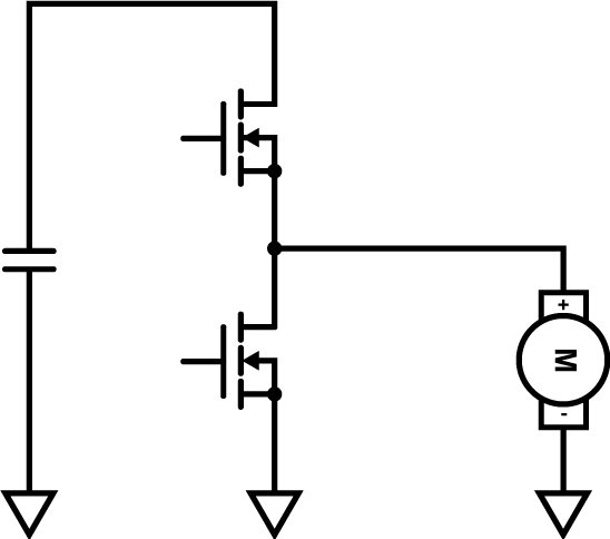 Рисунок 11 – Упрощенная схема контроллера коллекторного двигателя. Обратите внимание на сходство с buck-конвертером