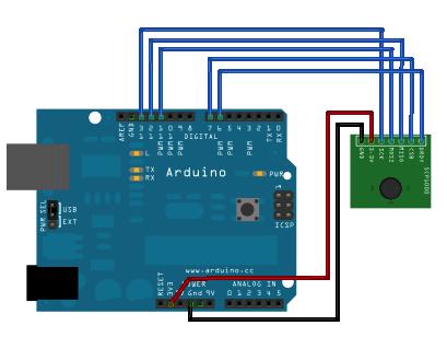 Схема соединений подключения датчика атмосферного давления к плате Arduino Uno