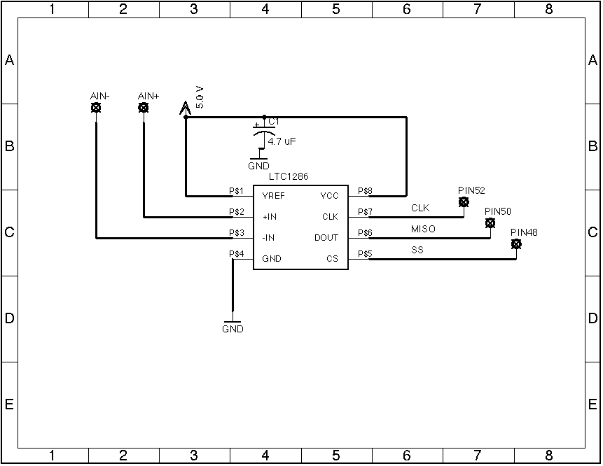 Схема подключения аналого-цифрового преобразователя LTC1286