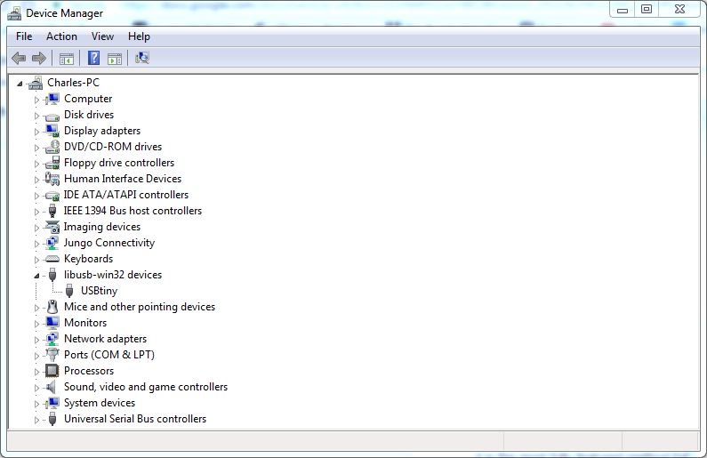 Программатор AVR Pocket в диспетчере устройств Windows