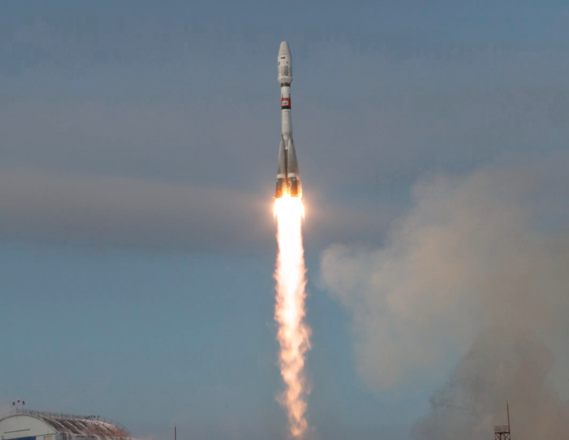 Старт ракеты Союз 28 ноября 2017 года. Фото Роскосмос