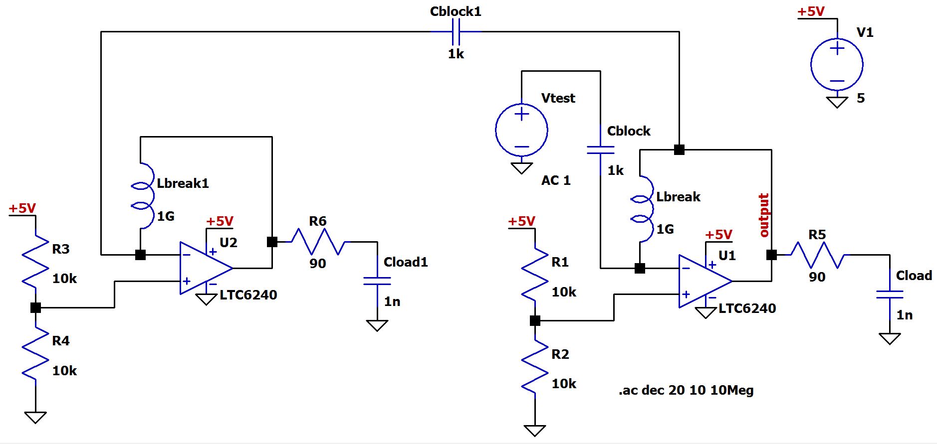 Рисунок 11 Добавляем на выход операционного усилителя резистор, включеннный последовательно емкости нагрузки