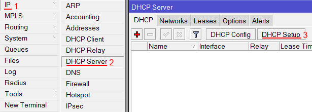 Настройка DHCP сервера MikroTik