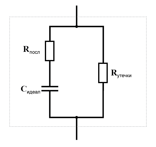 Рисунок 2 Эквивалентная схема конденсатора