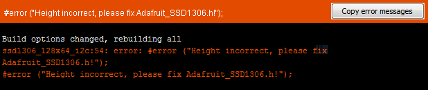 Рисунок 7 Некорректная высота, пожалуйста, исправьте ошибку Adafruit_SSD1306.h