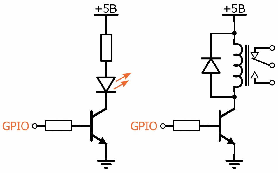 Рисунок 1 Примеры применения схемы ключа/драйвера на биполярном транзисторе