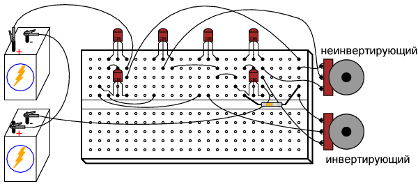 Рисунок 2 Макет простого операционного усилителя на дискретных элементах