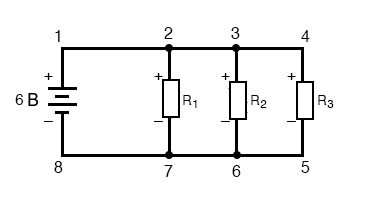 Рисунок 7 Параллельная схема из резисторов