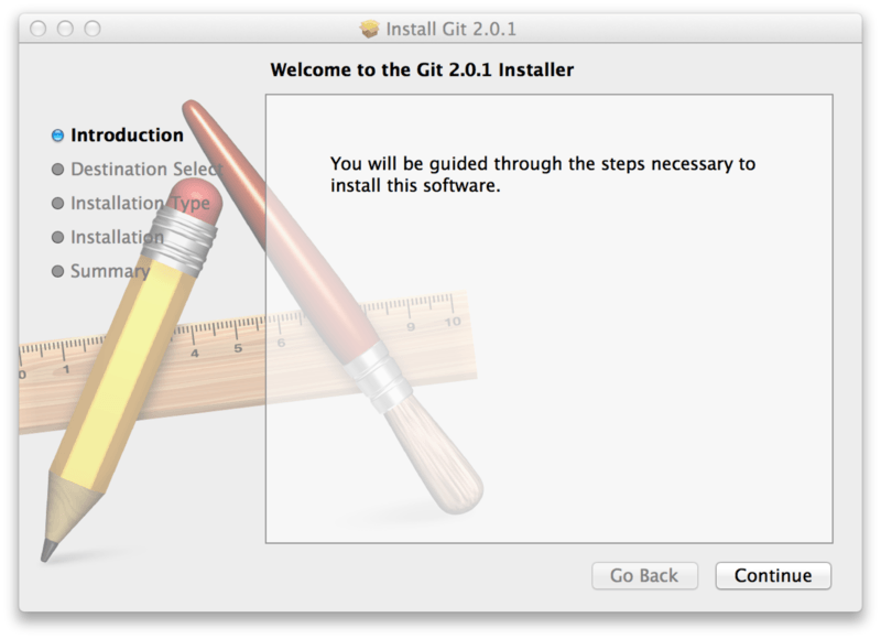 Установщик Git в OS X