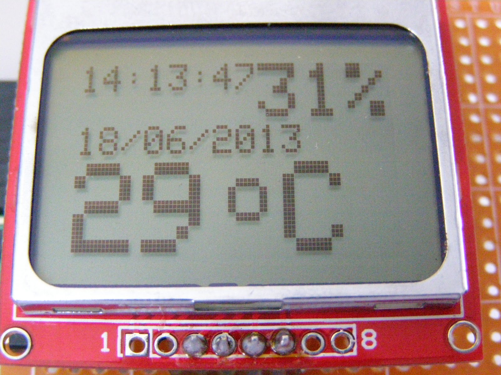 LCD дисплей Nokia 5110. Пример вывода информации
